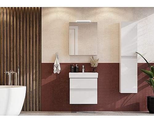 Зеркальный шкаф Roca Oleta 60 R A857646501 с подсветкой Белый матовый