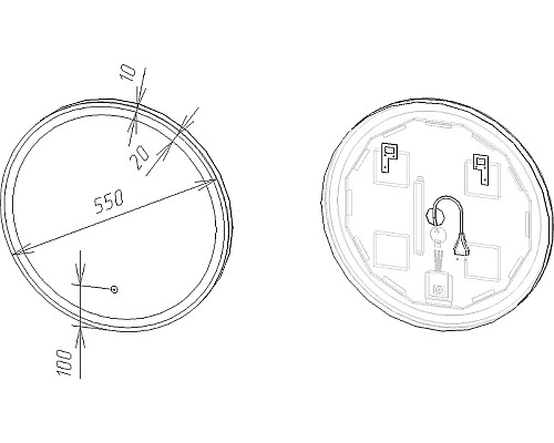 Зеркало DIWO Ростов 55 ЗЛП113 с подсветкой с сенсорным выключателем