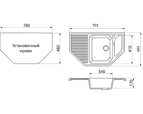 Кухонная мойка Domaci Бьелла DMC-10 DMC-10-308 Черная Кухонная мойка Domaci Бьелла DMC-10 DMC-10-308 Черная