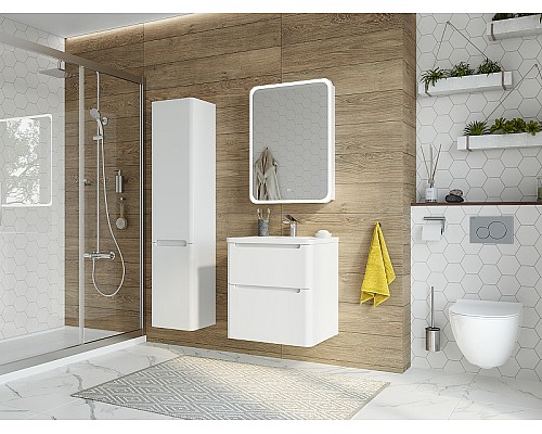 Зеркальный шкаф STWORKI Монтре 60 Мон.03.60/W с подсветкой Белый