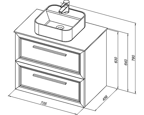 Тумба с раковиной STWORKI Эстерсунд 75 459862 подвесная Белая матовая Монте тиберио