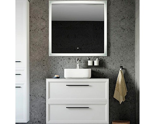 Комплект мебели для ванной STWORKI Эстерсунд 90 460316 подвесной Белый матовый Роверелла
