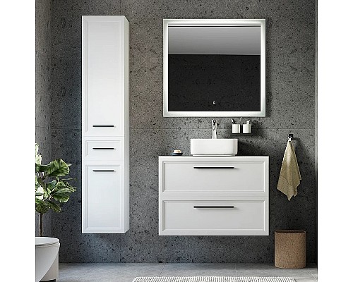 Комплект мебели для ванной STWORKI Эстерсунд 90 460316 подвесной Белый матовый Роверелла