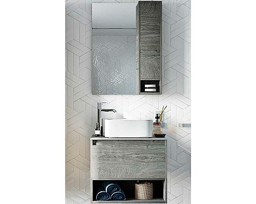 Комплект мебели для ванной STWORKI Карлстад 60 427870 подвесной Дуб рошелье