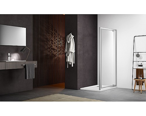 Душевая дверь Aquatek 80 AQ ARI PI 08020CH профиль Хром стекло прозрачное