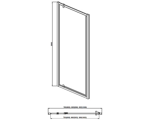 Душевая дверь Aquatek 80 AQ ARI PI 08020CH профиль Хром стекло прозрачное