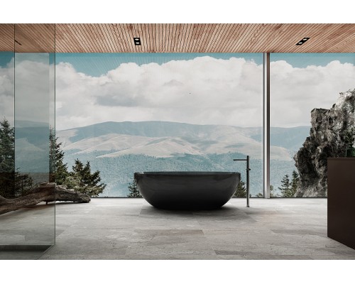 Ванна из полиэфирной смолы Abber Kristall 165х78 AT9701Onyx Черная без гидромассажа