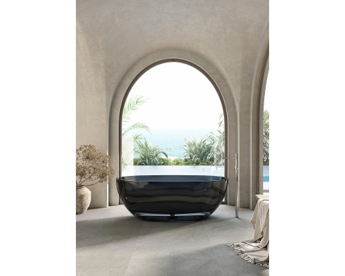 Ванна из полиэфирной смолы Abber Kristall 165х78 AT9701Onyx Черная без гидромассажа