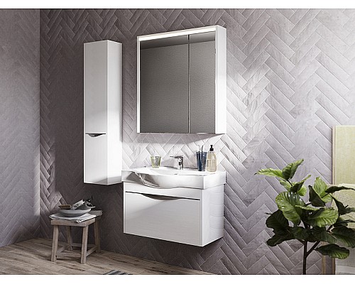 Шкаф пенал STWORKI Хельсинки 30 L 1A231703HI01L подвесной Белый глянец