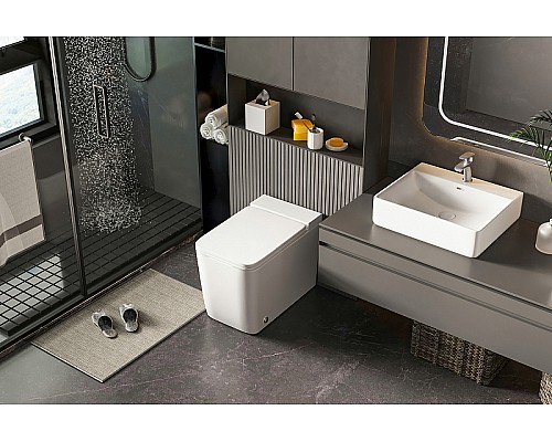 Унитаз Abber Rechteck AC1212P приставной с сиденьем Микролифт