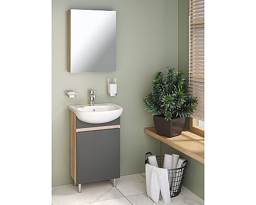 Зеркальный шкаф Runo Лада 40 00-00001193 Дуб серый