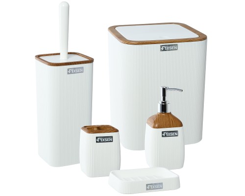 Ведро для мусора Fixsen White Wood FX-402-6 Белое