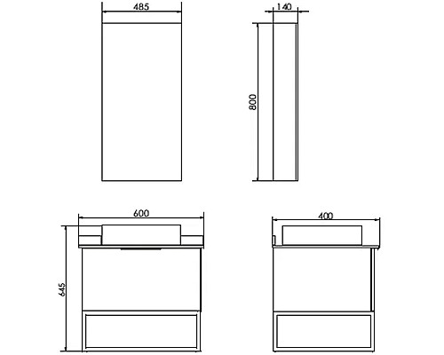 Тумба с раковиной Comforty Порто 60 00-00010676 подвесная Дуб темно-коричневый