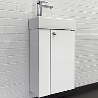 Тумба с раковиной Comforty Асти 40 00-00012835 подвесная Белый глянец