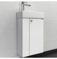 Тумба с раковиной Comforty Асти 40 00-00012835 подвесная Белый глянец