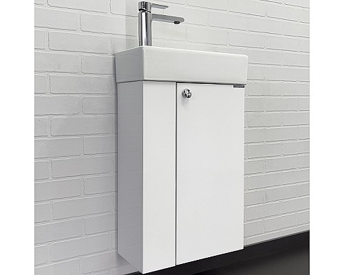 Тумба с раковиной Comforty Асти 40 00-00012835 подвесная Белый глянец