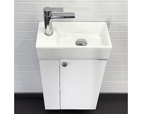 Тумба с раковиной Comforty Асти 40 00-00012835 подвесная Белый глянец