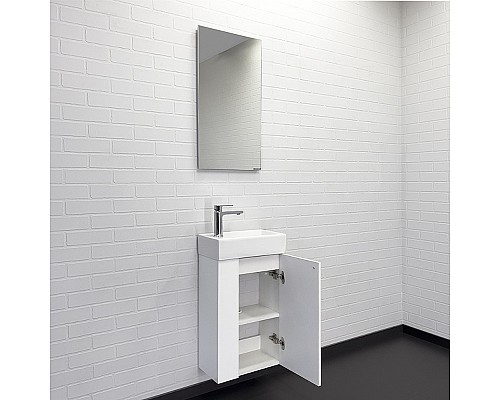 Тумба с раковиной Comforty Асти 40 00-00012835 подвесная Белый глянец