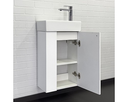 Тумба с раковиной Comforty Асти 40 00-00012835 подвесная Белый глянец