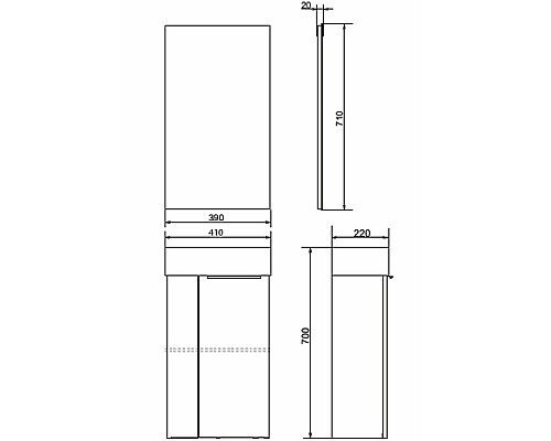 Тумба с раковиной Comforty Асти 40 00-00012835 подвесная Белый глянец