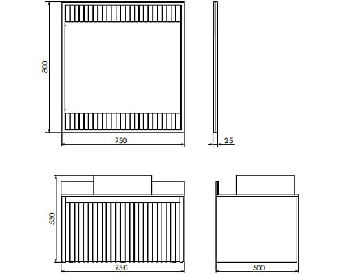 Зеркало Comforty Марсель 75 00-00012269 Белое