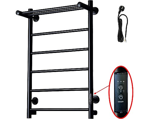 Электрический полотенцесушитель Тругор Аспект ПЭК 1П СП 80x50 с полкой Черный