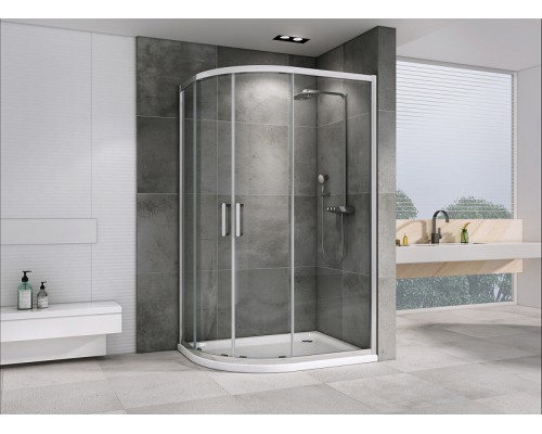 Душевой уголок Abber Schwarzer Diamant 100x90 профиль Хром стекло прозрачное