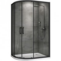 Душевой уголок Abber Schwarzer Diamant 100x90 профиль Черный стекло прозрачное