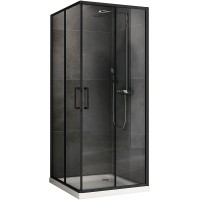 Душевой уголок Abber Schwarzer Diamant 100x100 профиль Черный стекло прозрачное