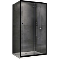 Душевой уголок Abber Schwarzer Diamant 130x75 профиль Черный стекло прозрачное