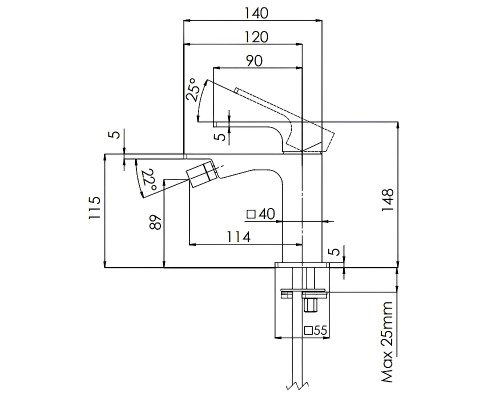 Смеситель для биде Remer Absolute AU22BG Золото брашированное