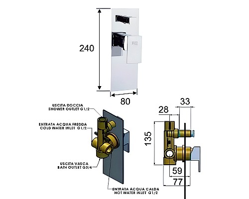Смеситель для душа Remer Flash Z09 Хром