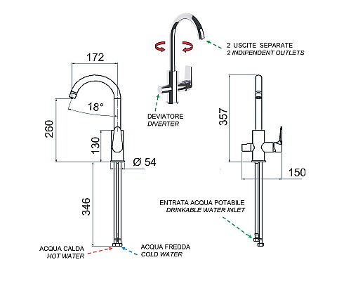 Смеситель для кухни Remer Energy EY79DW Хром