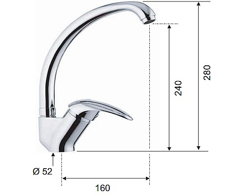 Смеситель для кухни Remer Ten T42 Хром