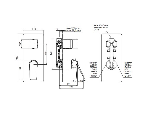Смеситель для душа Remer Dream D93 Хром