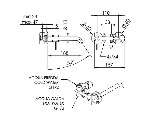Смеситель для раковины Remer X-Style X15PLDO Золото