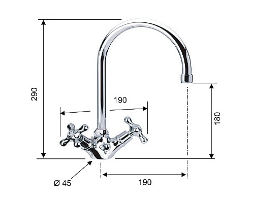 Смеситель для раковины Remer Liberty 13ULI Хром