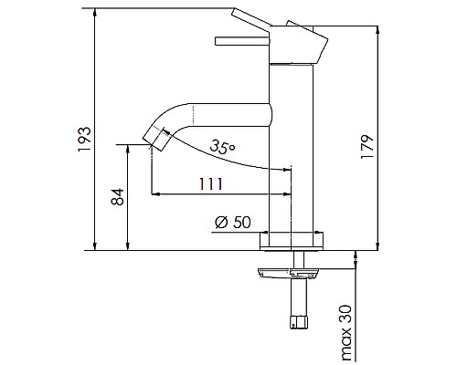 Смеситель для раковины Remer X-Style X12 Хром
