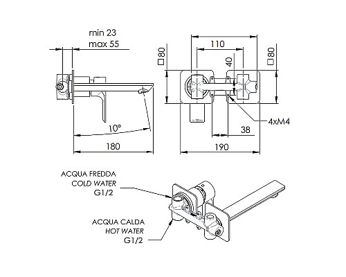 Смеситель для раковины Remer Energy EY15P Хром