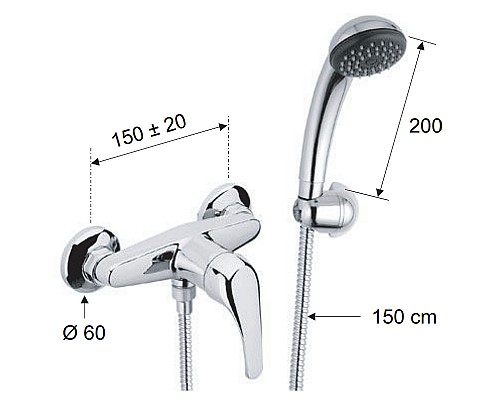 Смеситель для душа Remer Серия 35 F382 Хром