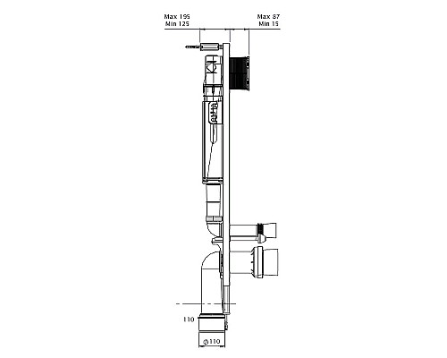 Инсталляция Azario AZ-8010-1000 для унитаза без клавиши смыва