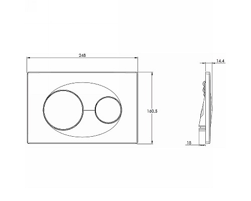 Клавиша смыва Azario AZ-8200-0011 Хром глянцевый