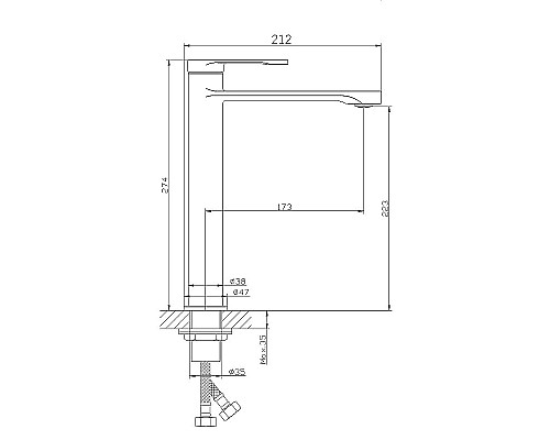 Смеситель для раковины Orange Vesper M10-121cr Хром