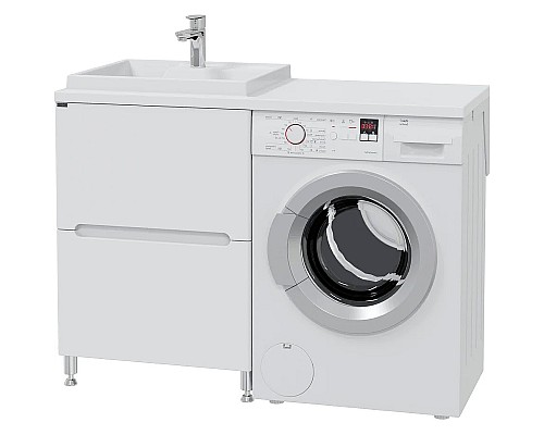 Раковина СанТа Юпитер 130 L 900135 на стиральную машину Белая