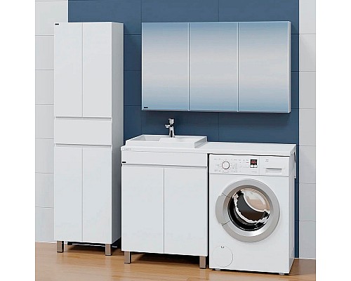 Раковина СанТа Юпитер 130 L 900135 на стиральную машину Белая