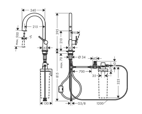 Смеситель для кухни Hansgrohe Aqittura M91 Хром