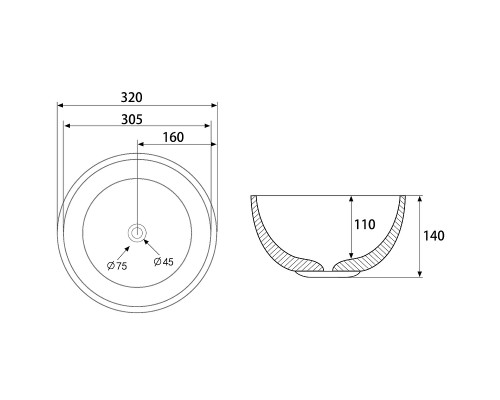 Раковина-чаша Abber Bequem 32 AC2106MB Черная матовая