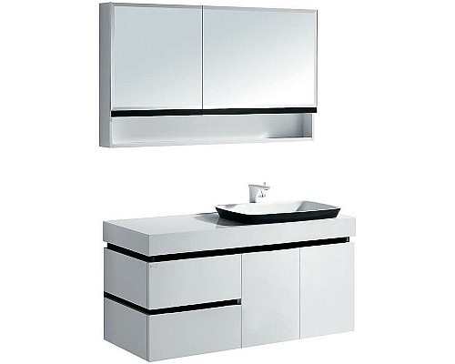 Тумба с раковиной Orans BC-6019-1200R 120 601912R подвесная Белая Черная