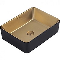 Раковина-чаша Abber Rechteck 49 AC2212BG Золото матовое Черная