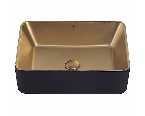 Раковина-чаша Abber Rechteck 49 AC2212BG Золото матовое Черная